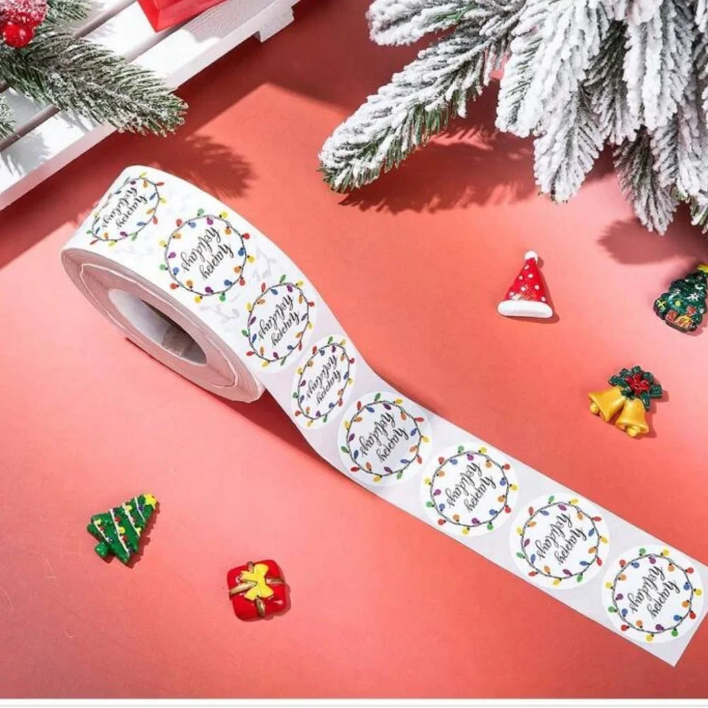 Festive Holiday Stickers - Multicolor Pack of 50